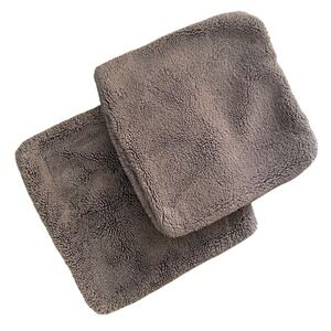 LOLOI Faux Fur Shag Pillow Covers Zippered Gray Set of 2 *no pillow, covers only